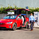 Tesla Model X at EVgo fast charging station. EVgo Plans to Expand NACS.