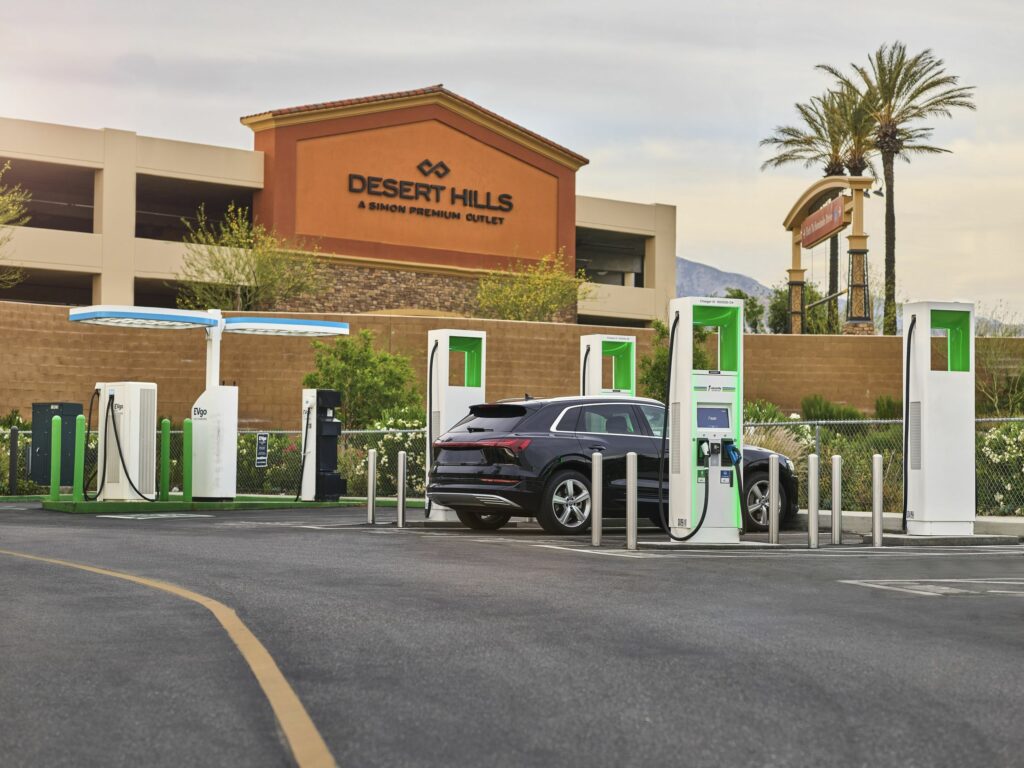An Electrify America fast-charging station.