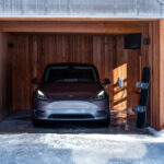 A Tesla Model Y charging in a garage. EV Charging Consumed Over 2300 kWh.