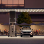 A rendering of a Mercedes-Benz Charging Hub. Mercedes-Benz Charging Hubs Will Be Built at Simon.
