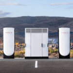 Tesla V4 Supercharging dispensers and the V4 power electronics cabinet. (Source: Tesla) Tesla Reveals Its Average Supercharging Stall Cost