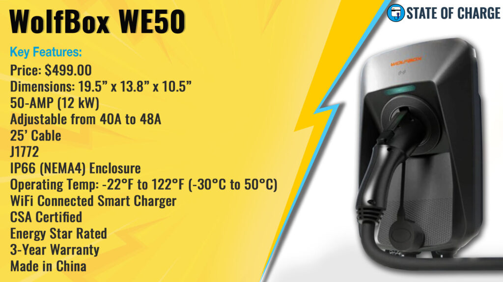 Key features of the WolfBox WE50. (Source: State Of Charge)